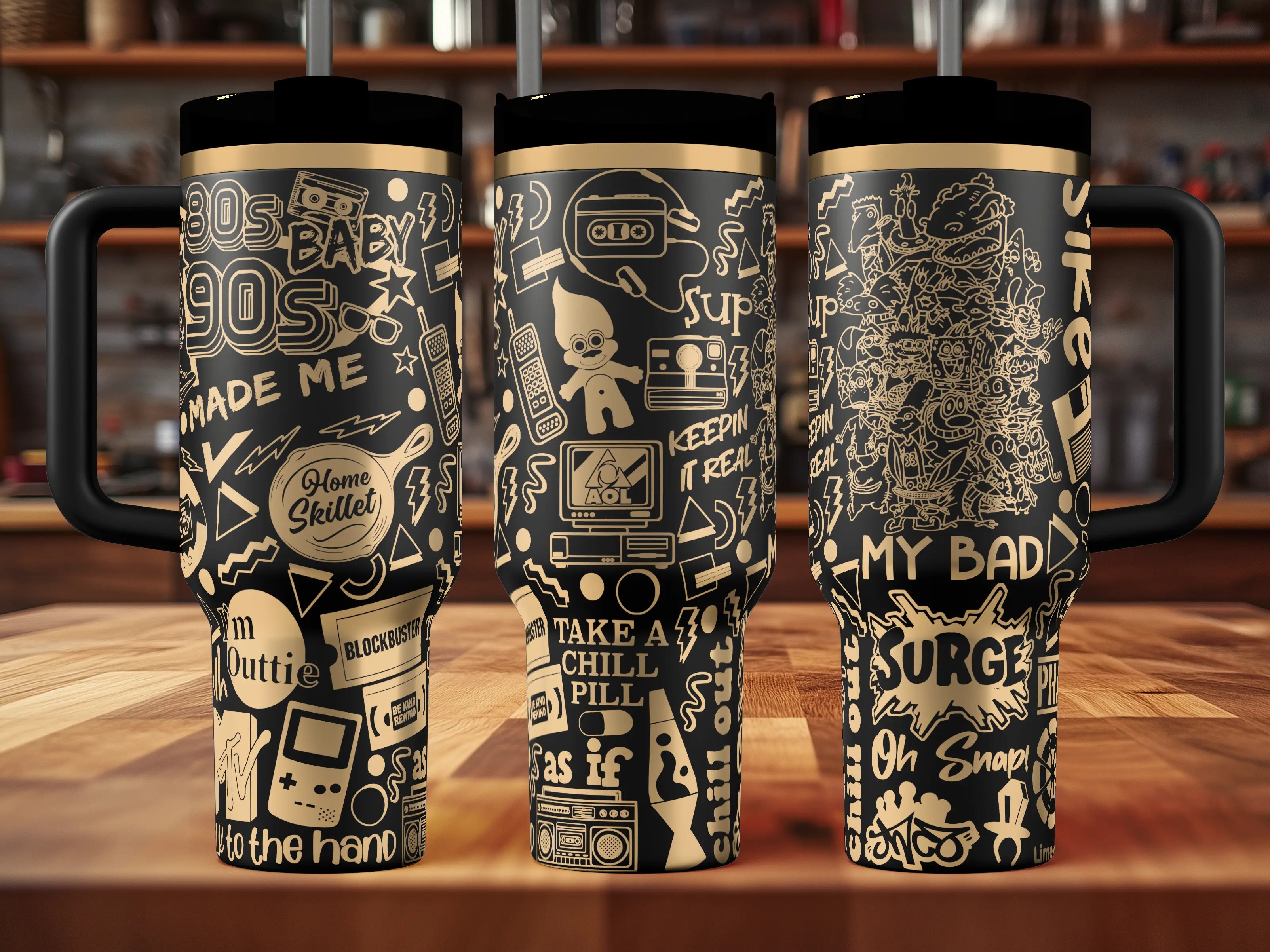80s & 90s Culture Tumbler | 40oz, 30oz, Stanleys, 20oz, 16oz, 14oz