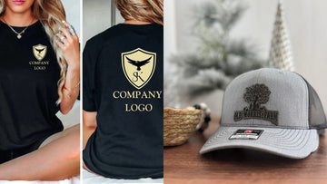 Custom shirts for business: logo t-shirt, logo hoodie and custom engraved leather patch hat