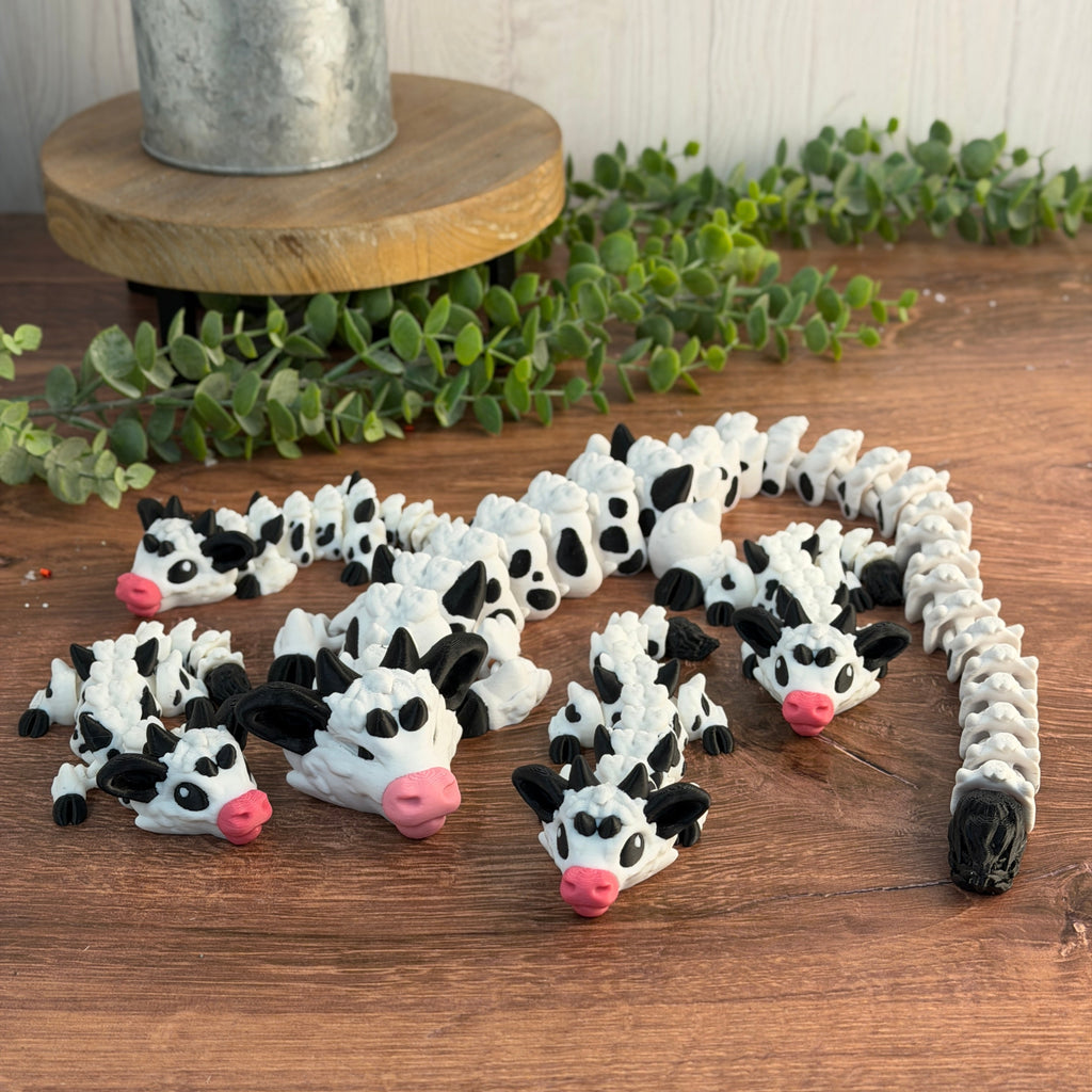 3D Printed Articulated Cow Dragons 