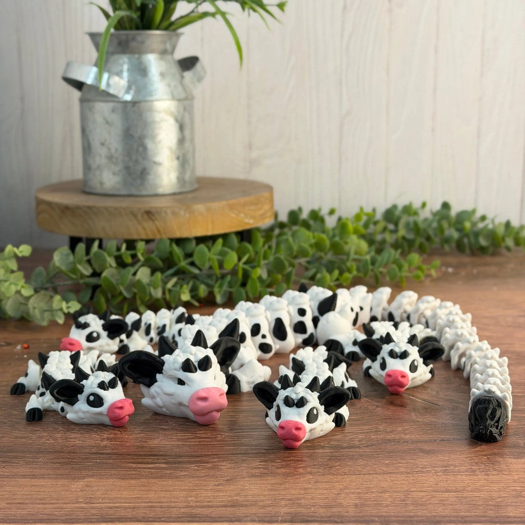 3D Printed Articulated Cow Dragons 