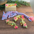 3D Printed Articulated Rose Heart Dragons 