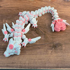 3D Printed Articulated Rose Heart Dragons 