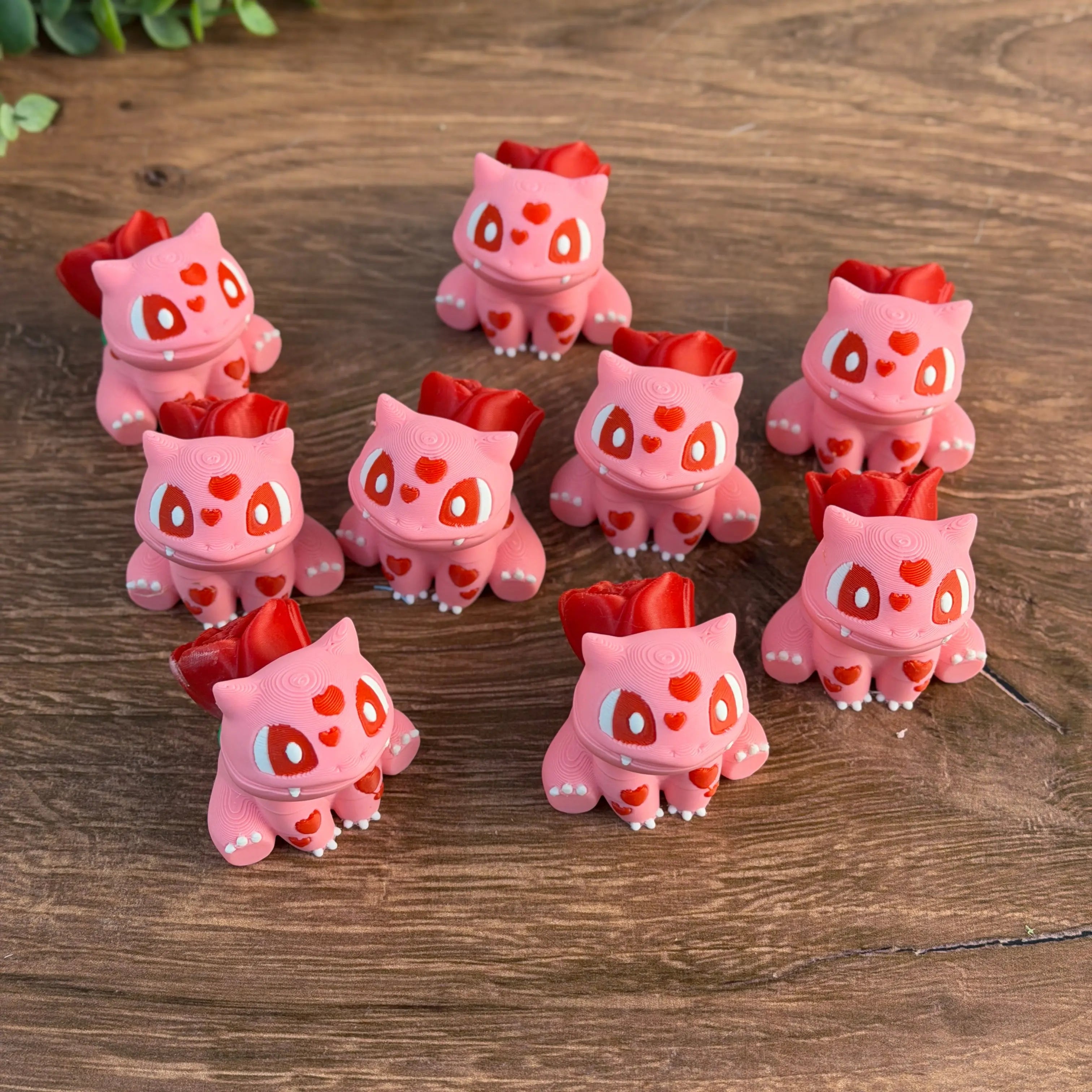 3D Printed Bulbasaur - Rose & Heart Valentine Edition 