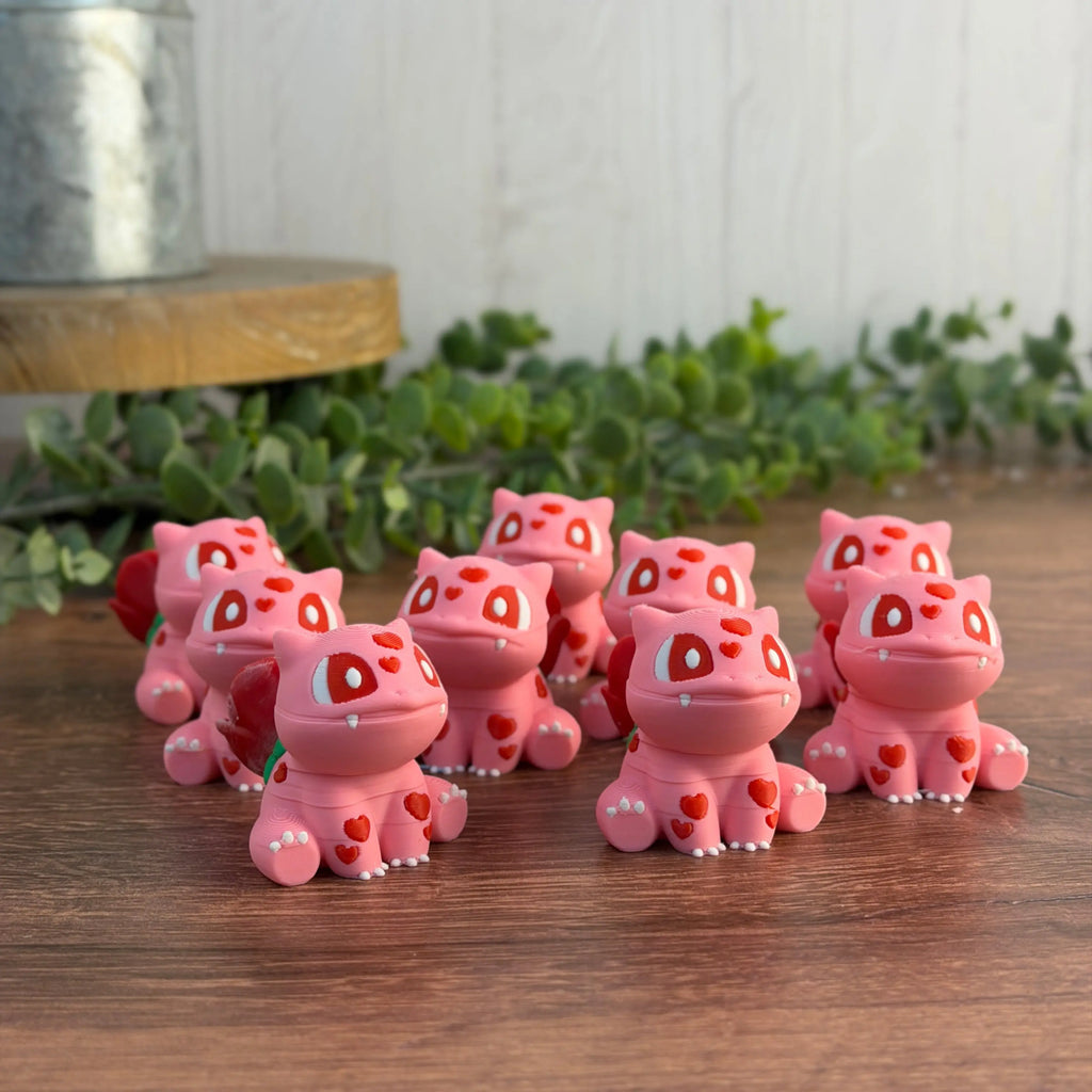 3D Printed Bulbasaur - Rose & Heart Valentine Edition 