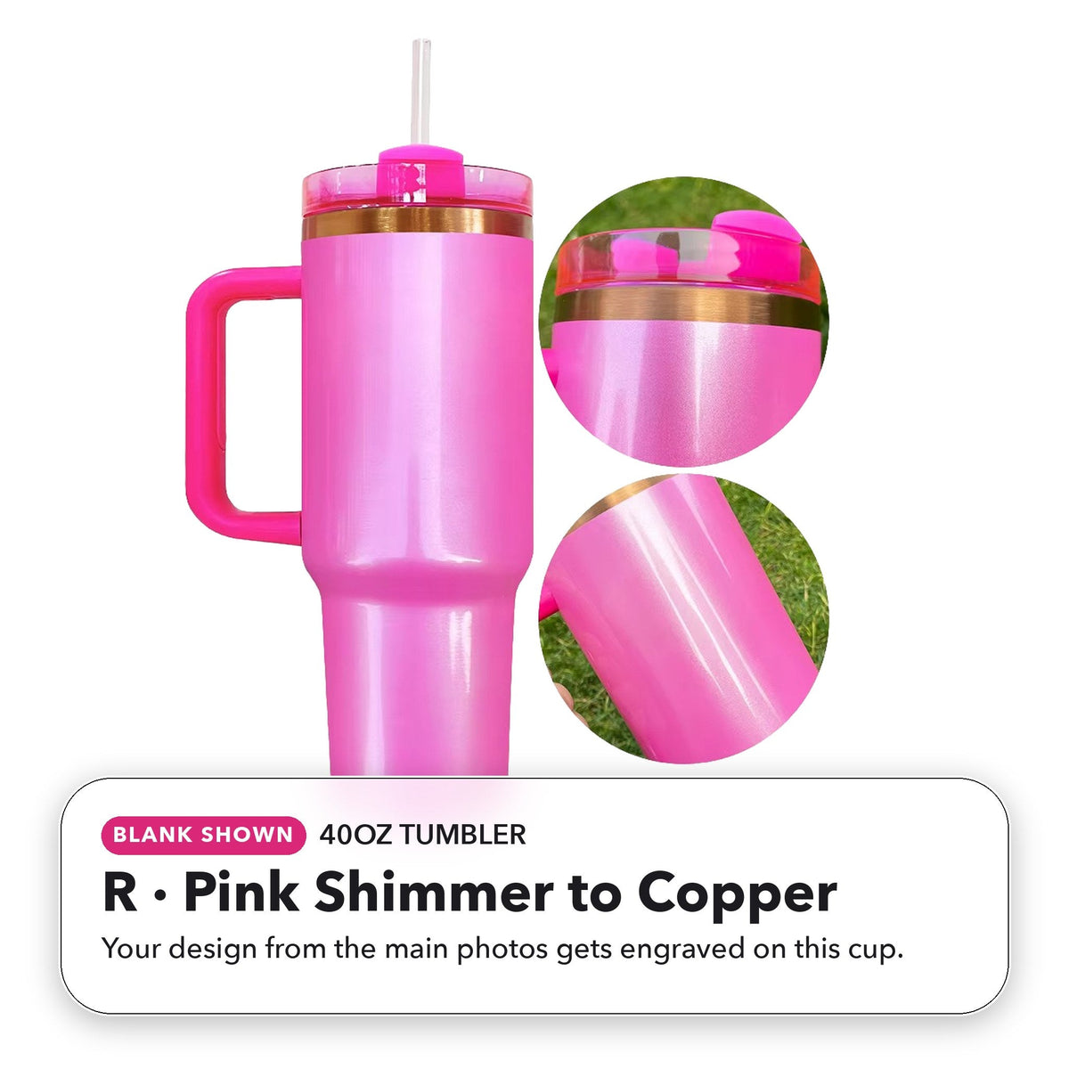 40oz Tumbler - R: Pink Shimmer to Copper (blank shown)