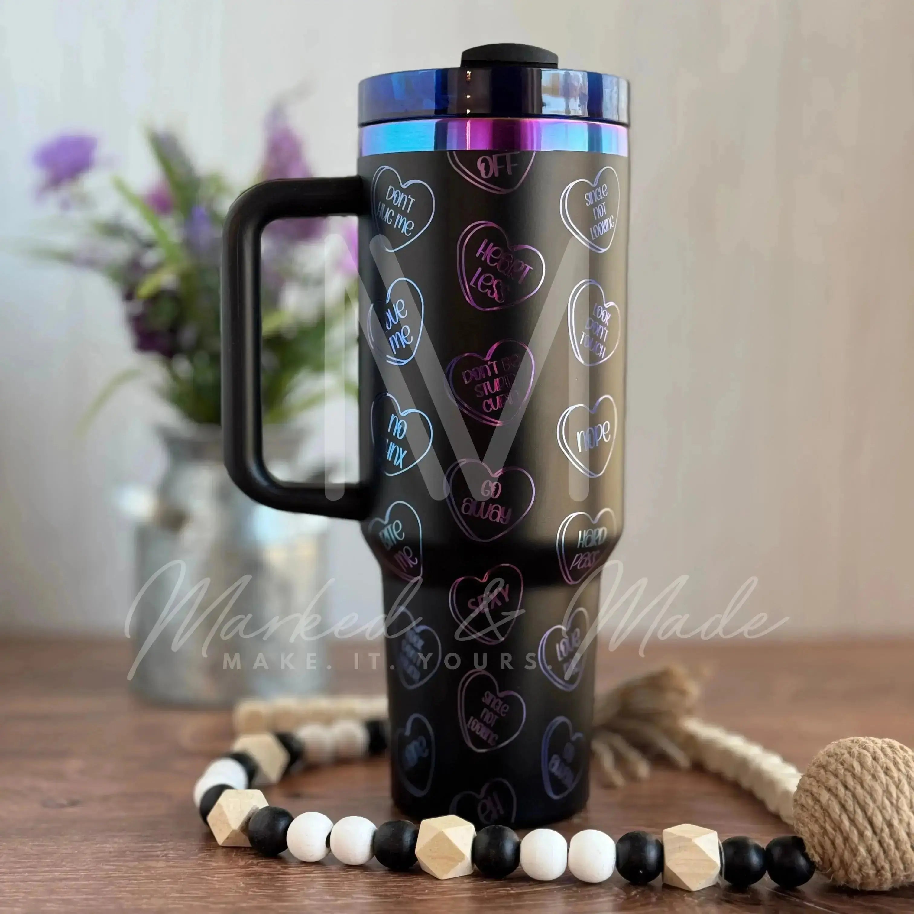 Anti Valentines Conversation Heart  Quencher Tumbler (30oz, 40oz, + Stanleys) 