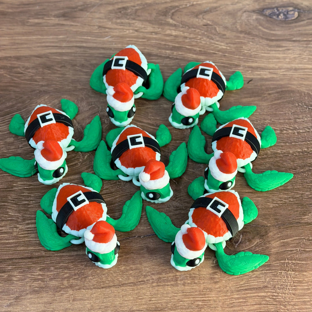 Baby Santa Turtle (Santurtle) – 3D Printed Articulated Toy 