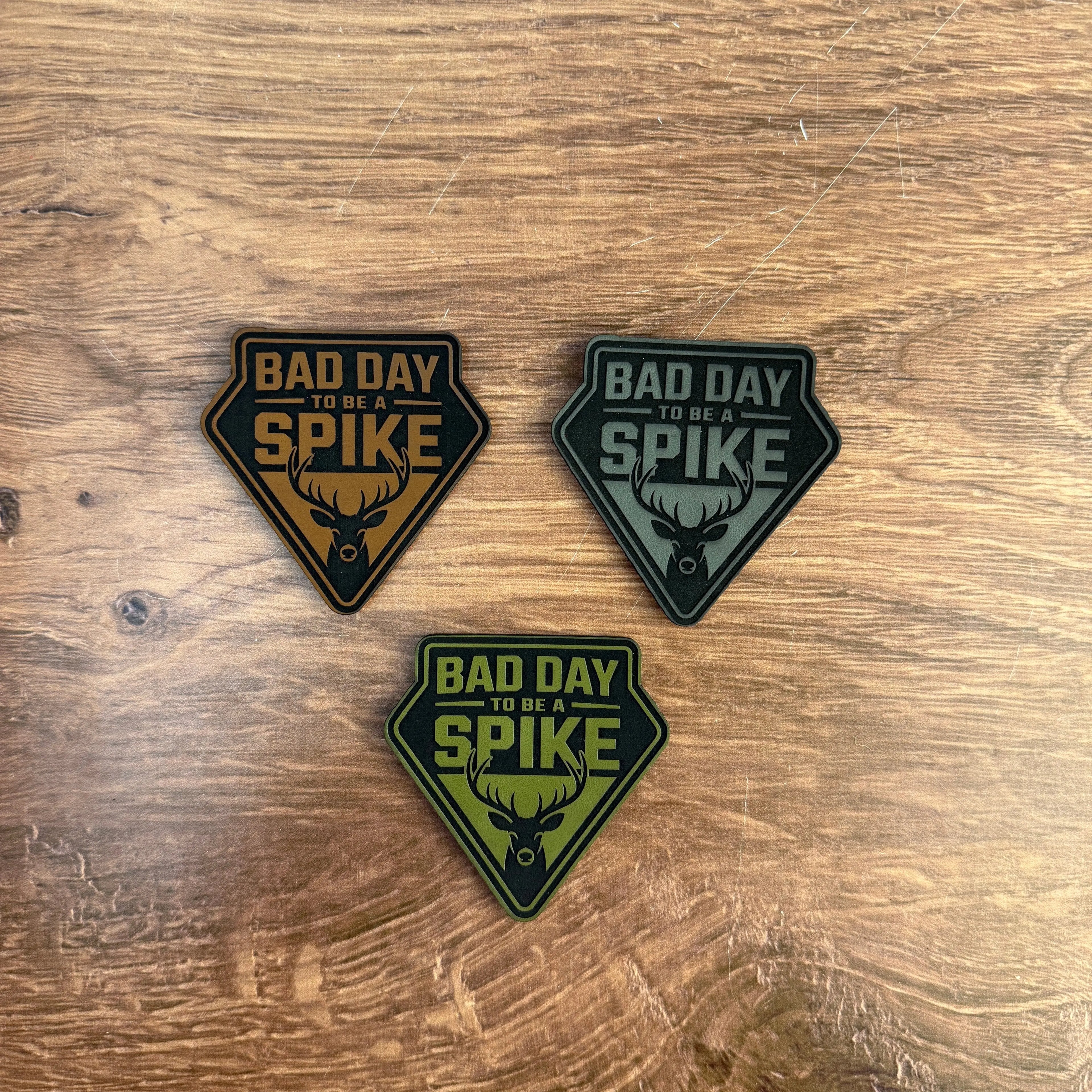 Bad Day to Be a Spike – Laser Engraved Leather Patch 