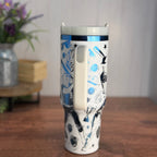 Baseball Tumbler White to Blue 40 oz tumbler 