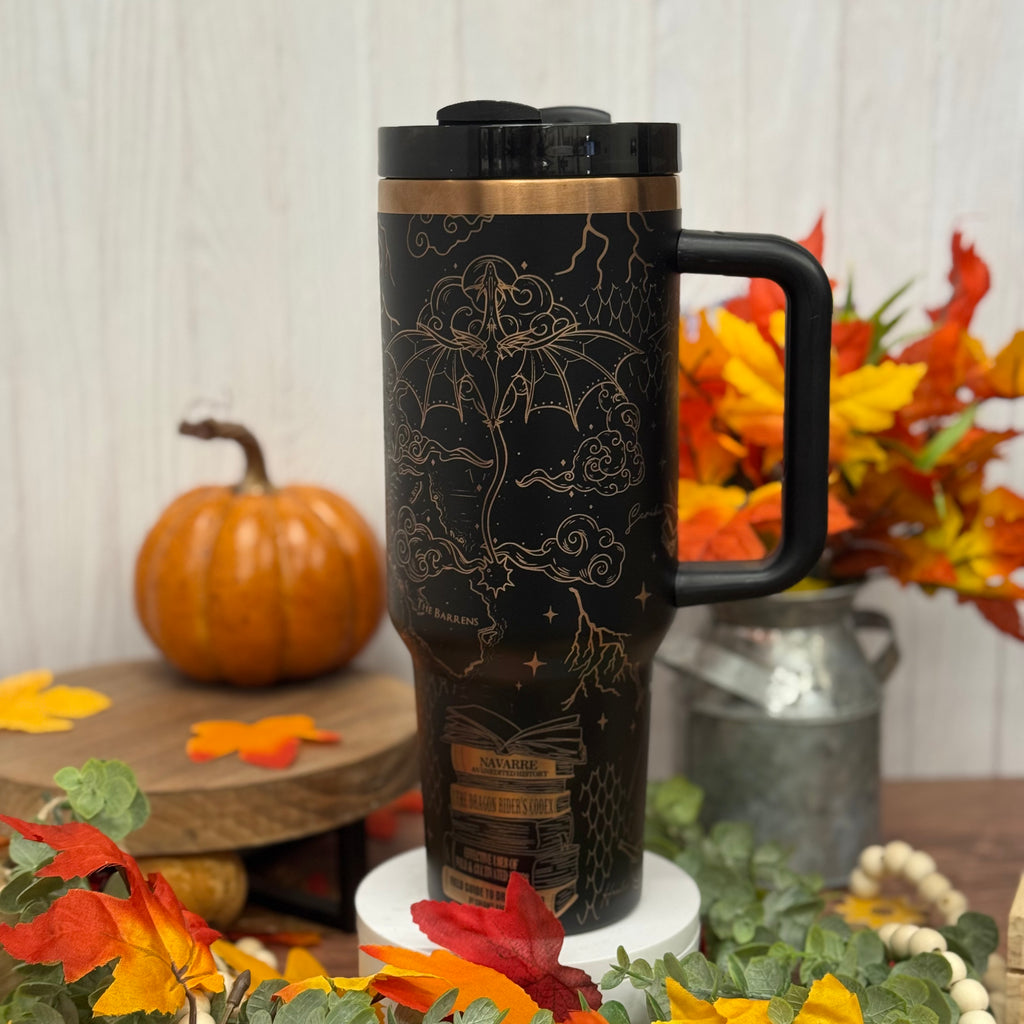 Basgiath War College (Empyrean) Engraved Black to Copper Tumbler 40oz 