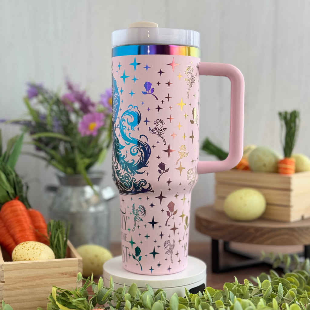 Belle Elegant Beauty and the Beast Light Purple Rainbow 40oz 