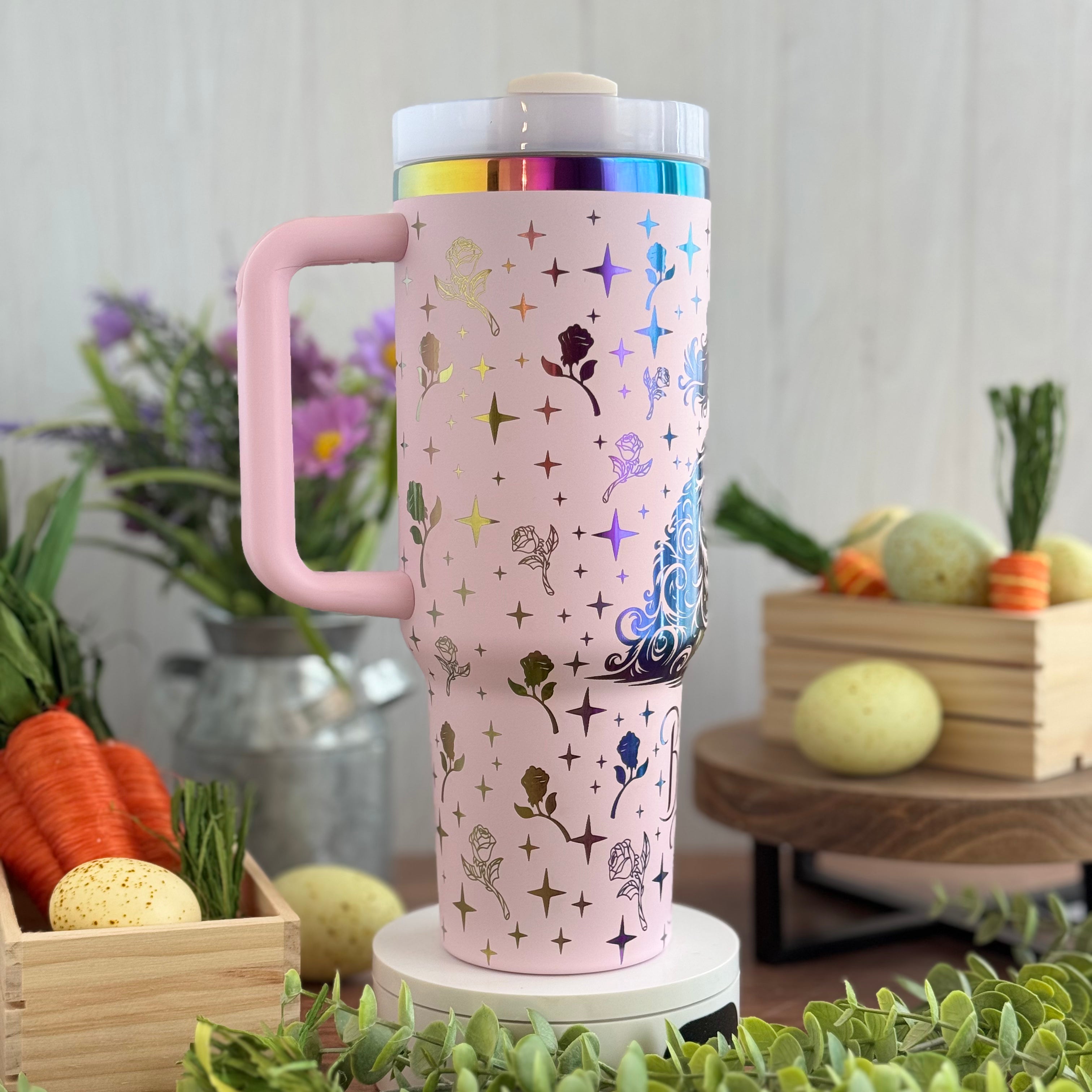 Belle Elegant Beauty and the Beast Light Purple Rainbow 40oz 