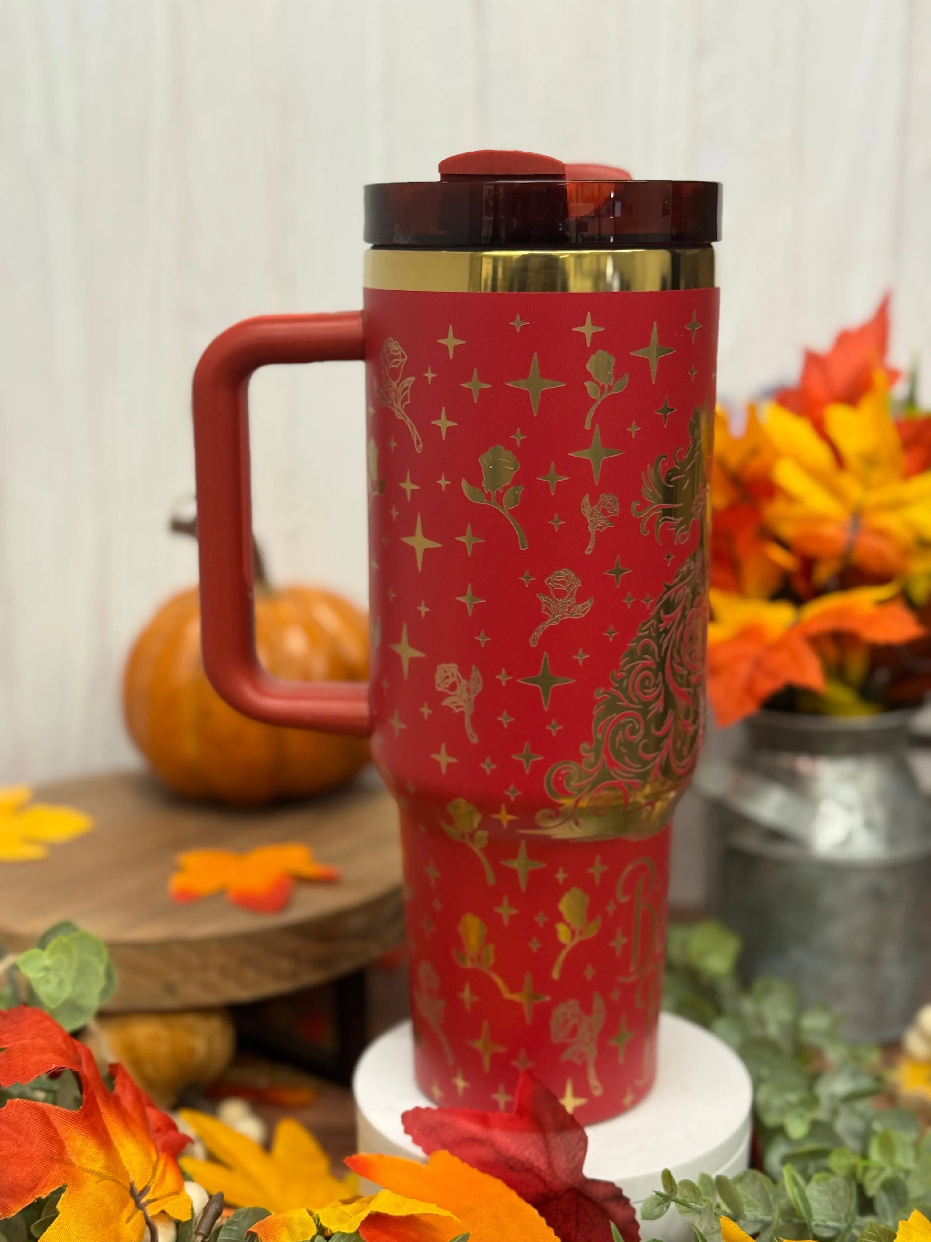 Belle Elegant Beauty and the Beast Red to Gold 