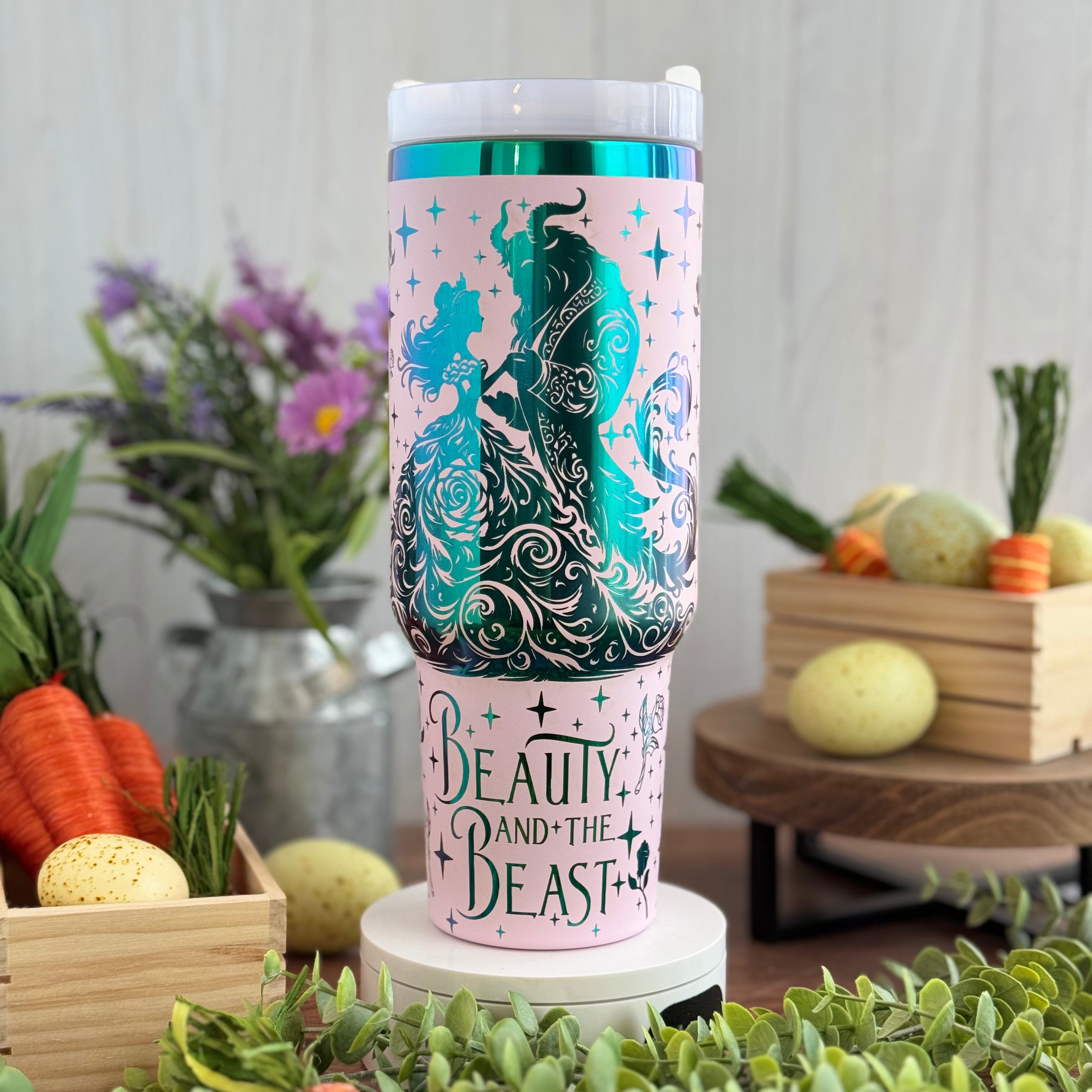 Belle Elegant Beauty and the Beast Light Purple Rainbow 40oz 