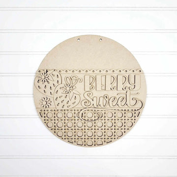 Berry Sweet Strawberry Door Hanger Sign | 18" or 10.5" | Welcome Sign 