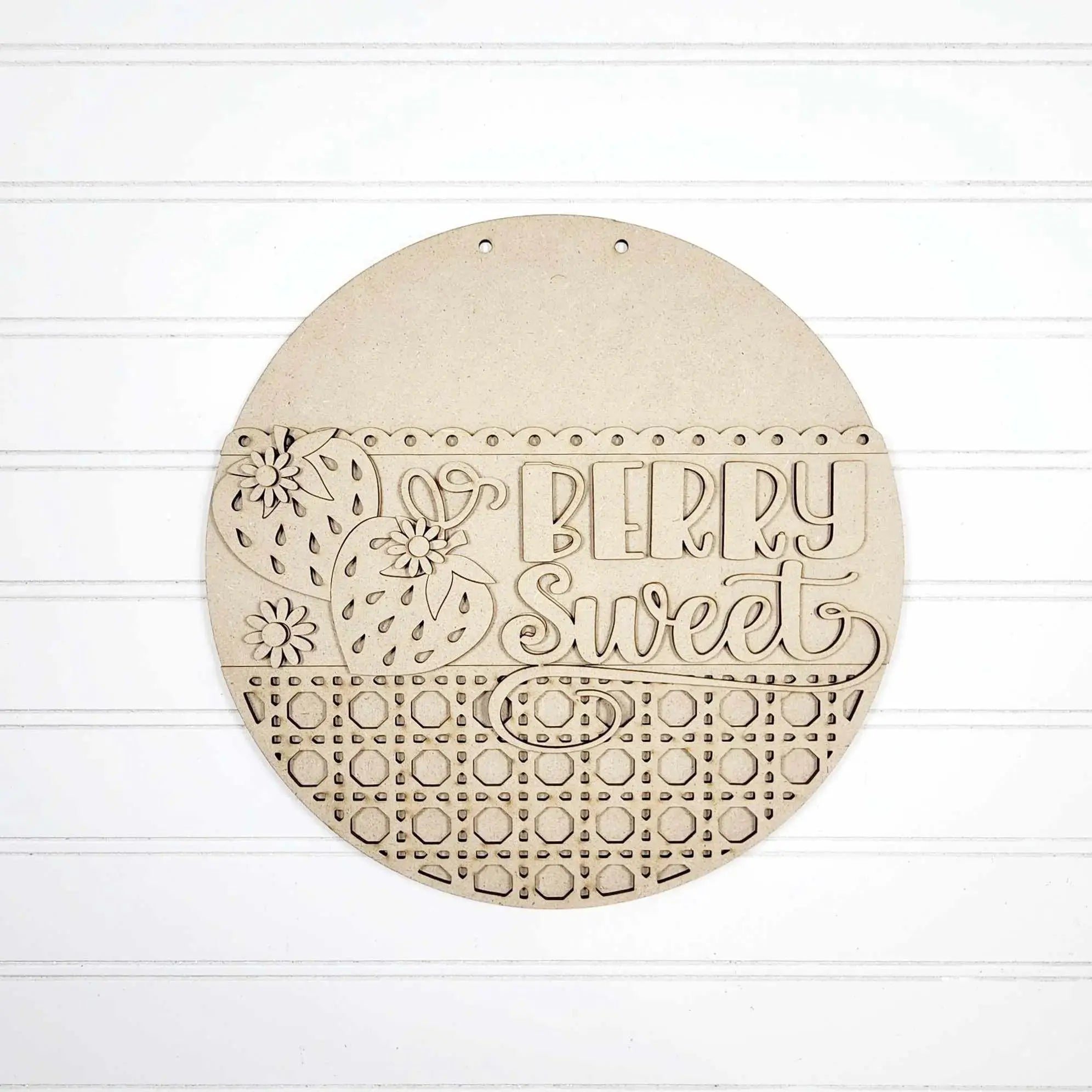 Berry Sweet Strawberry Door Hanger Sign | 18" or 10.5" | Welcome Sign 