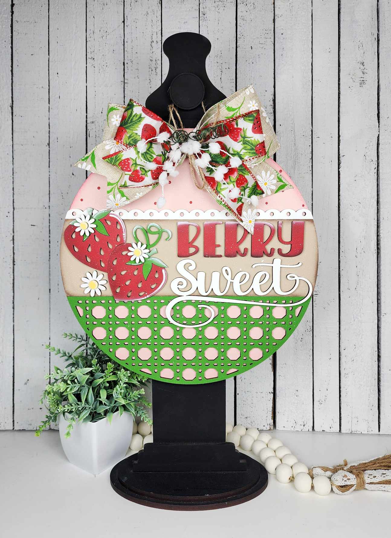 Berry Sweet Strawberry Door Hanger Sign | 18" or 10.5" | Welcome Sign 