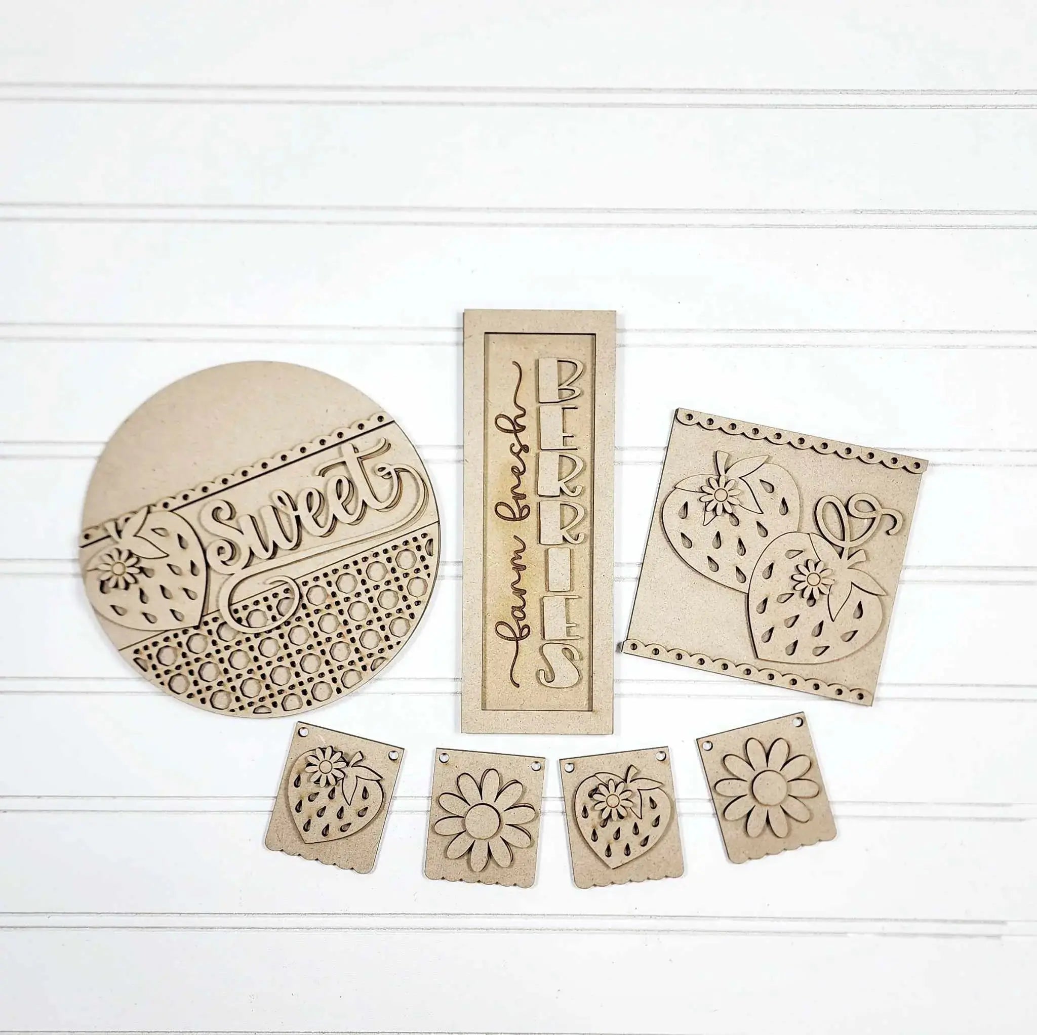 Berry Sweet - Strawberry Tiered Set | Decor Set | Summer Strawberries 