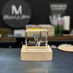 Blank K9 Crystal Blocks & Spheres (w/ USB LED Base + Gift Box) — Ready for Inner Engraving 