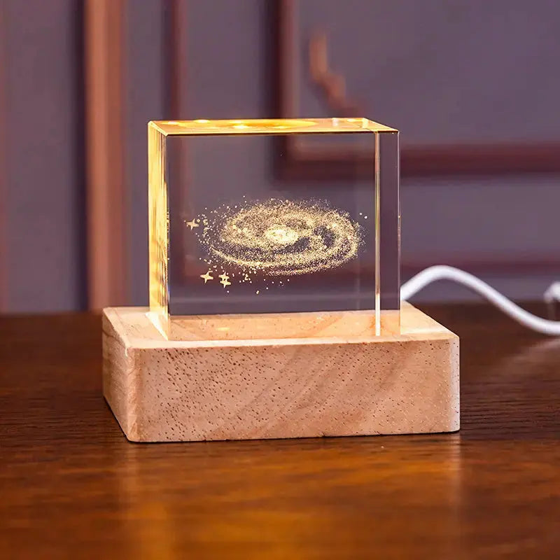 Blank K9 Crystal Blocks & Spheres (w/ USB LED Base + Gift Box) — Ready for Inner Engraving 