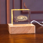 Blank K9 Crystal Blocks & Spheres (w/ USB LED Base + Gift Box) — Ready for Inner Engraving 