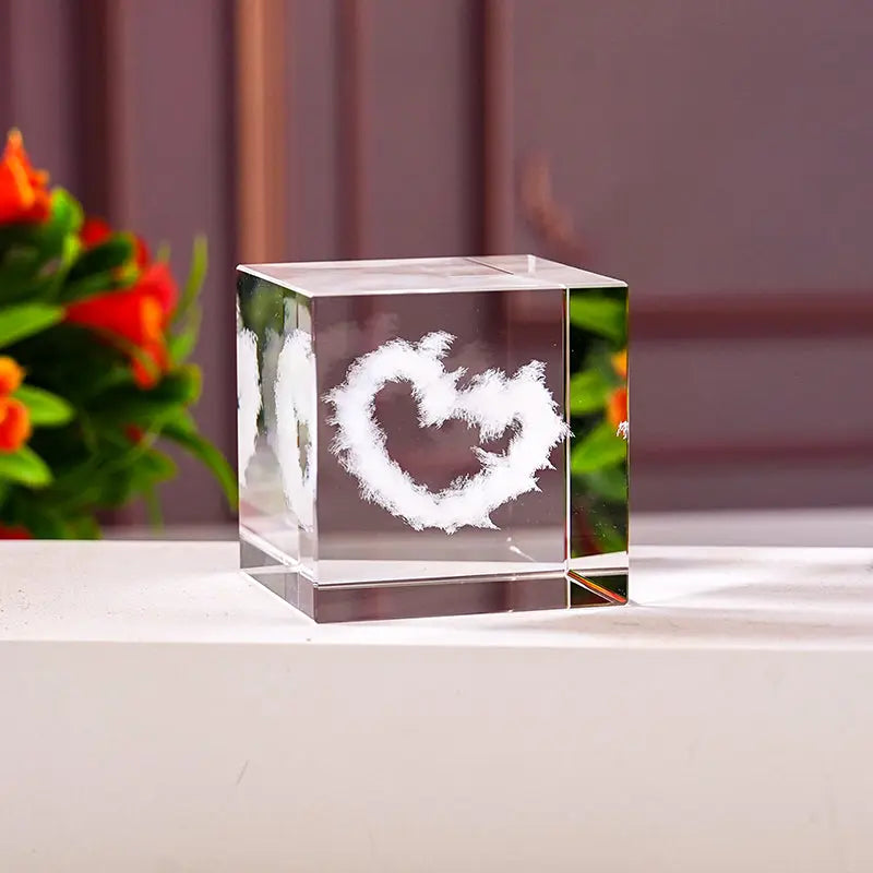 Blank K9 Crystal Blocks & Spheres (w/ USB LED Base + Gift Box) — Ready for Inner Engraving 