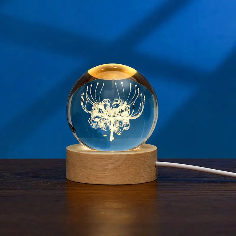 Blank K9 Crystal Blocks & Spheres (w/ USB LED Base + Gift Box) — Ready for Inner Engraving 