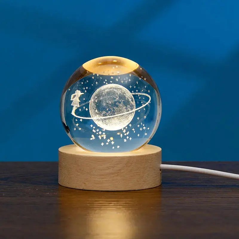 Blank K9 Crystal Blocks & Spheres (w/ USB LED Base + Gift Box) — Ready for Inner Engraving 