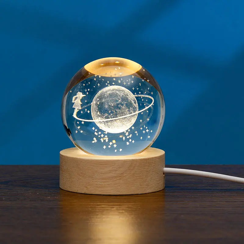 Blank K9 Crystal Blocks & Spheres (w/ USB LED Base + Gift Box) — Ready for Inner Engraving 