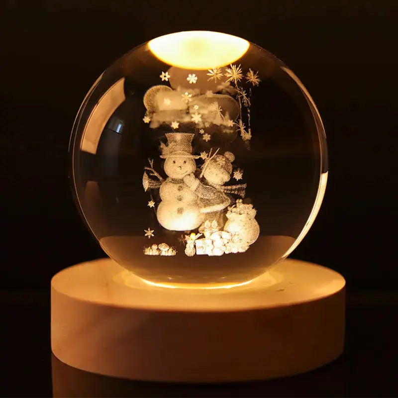 Blank K9 Crystal Blocks & Spheres (w/ USB LED Base + Gift Box) — Ready for Inner Engraving 