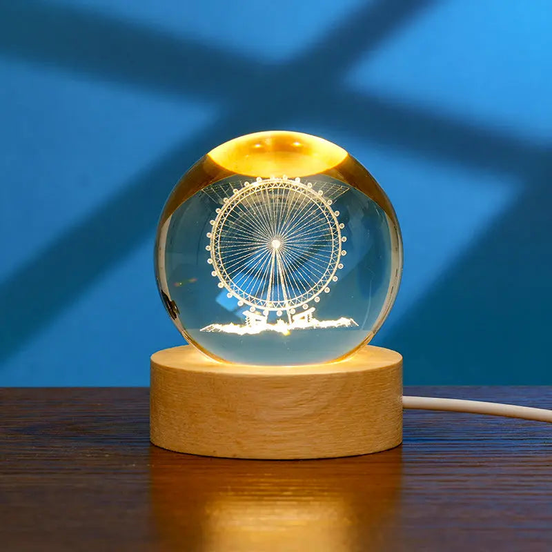 Blank K9 Crystal Blocks & Spheres (w/ USB LED Base + Gift Box) — Ready for Inner Engraving 