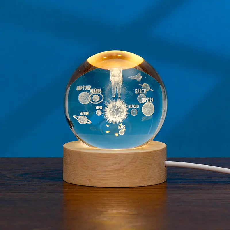 Blank K9 Crystal Blocks & Spheres (w/ USB LED Base + Gift Box) — Ready for Inner Engraving 