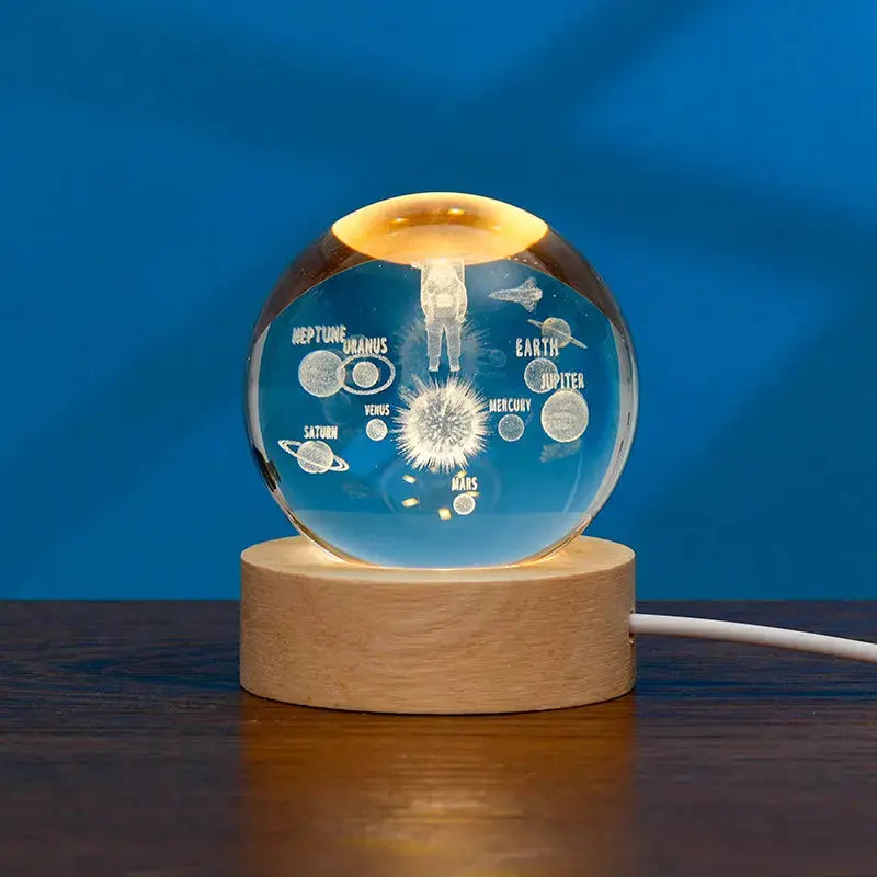 Blank K9 Crystal Blocks & Spheres (w/ USB LED Base + Gift Box) — Ready for Inner Engraving 