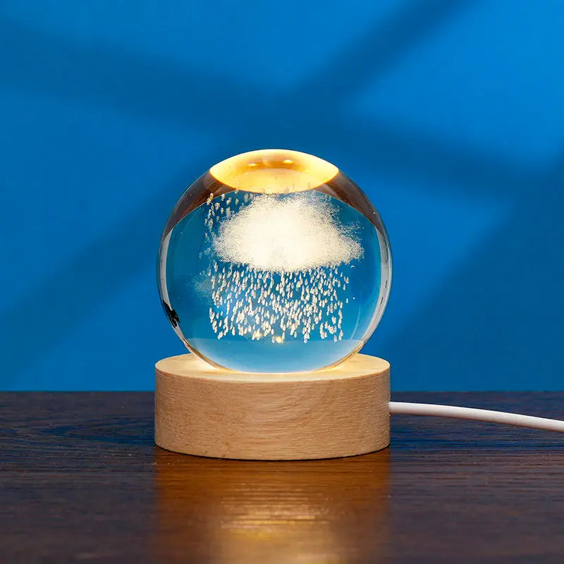 Blank K9 Crystal Blocks & Spheres (w/ USB LED Base + Gift Box) — Ready for Inner Engraving 