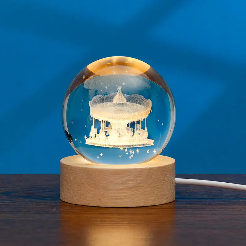 Blank K9 Crystal Blocks & Spheres (w/ USB LED Base + Gift Box) — Ready for Inner Engraving 