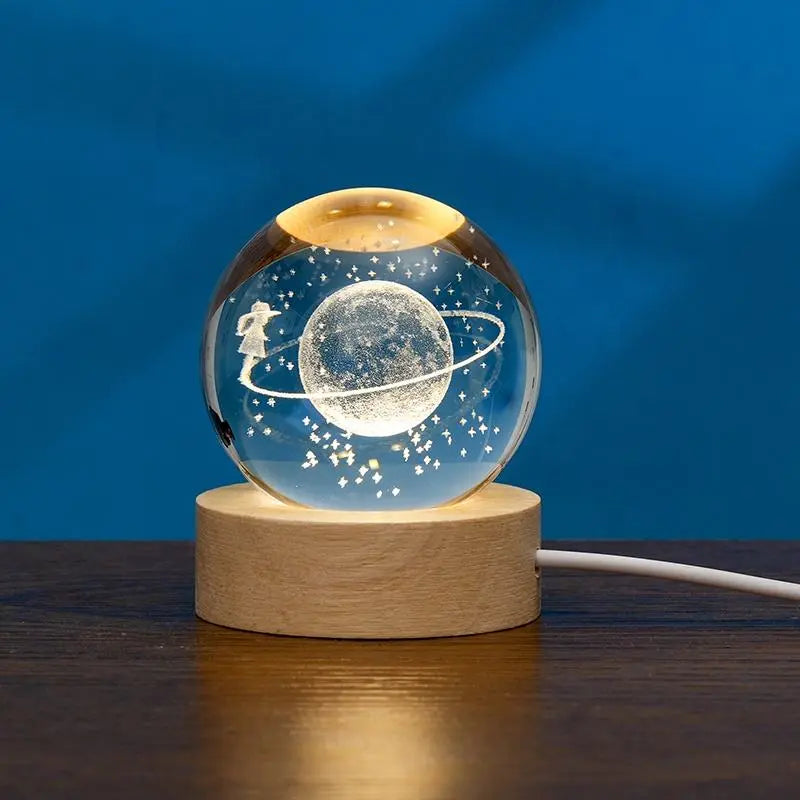 Blank K9 Crystal Blocks & Spheres (w/ USB LED Base + Gift Box) — Ready for Inner Engraving 