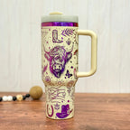 Boho Western Engraved 40oz Tumbler Cream to Purple 