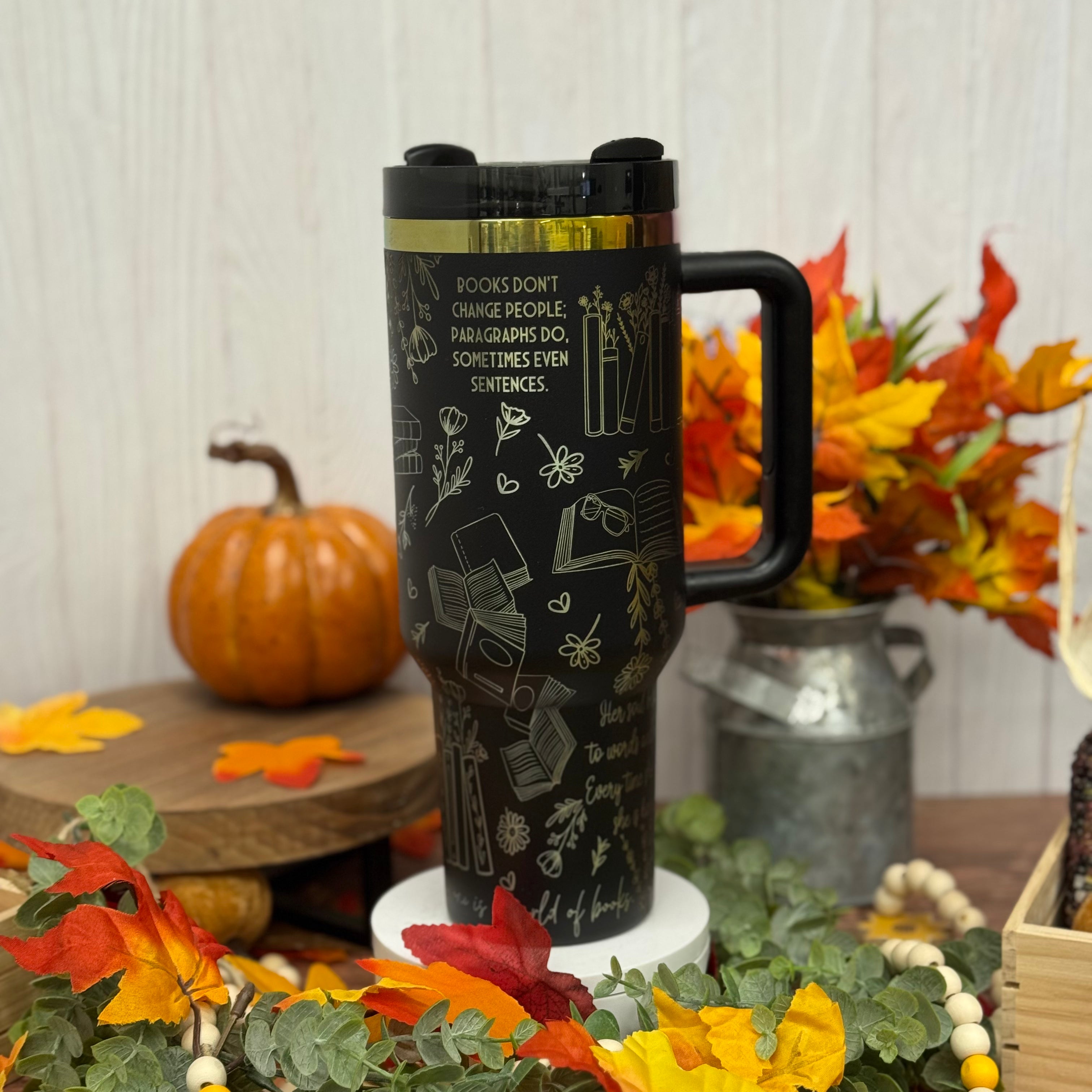 Bookish Tumbler Black to Rainbow 40oz 