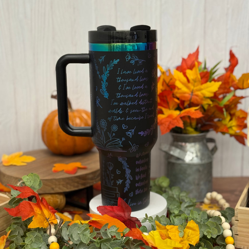Bookish Tumbler Black to Rainbow 40oz 