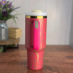 Bookish Tumbler Hot Pink to Gold 40oz 