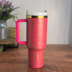 Bookish Tumbler Hot Pink to Gold 40oz 