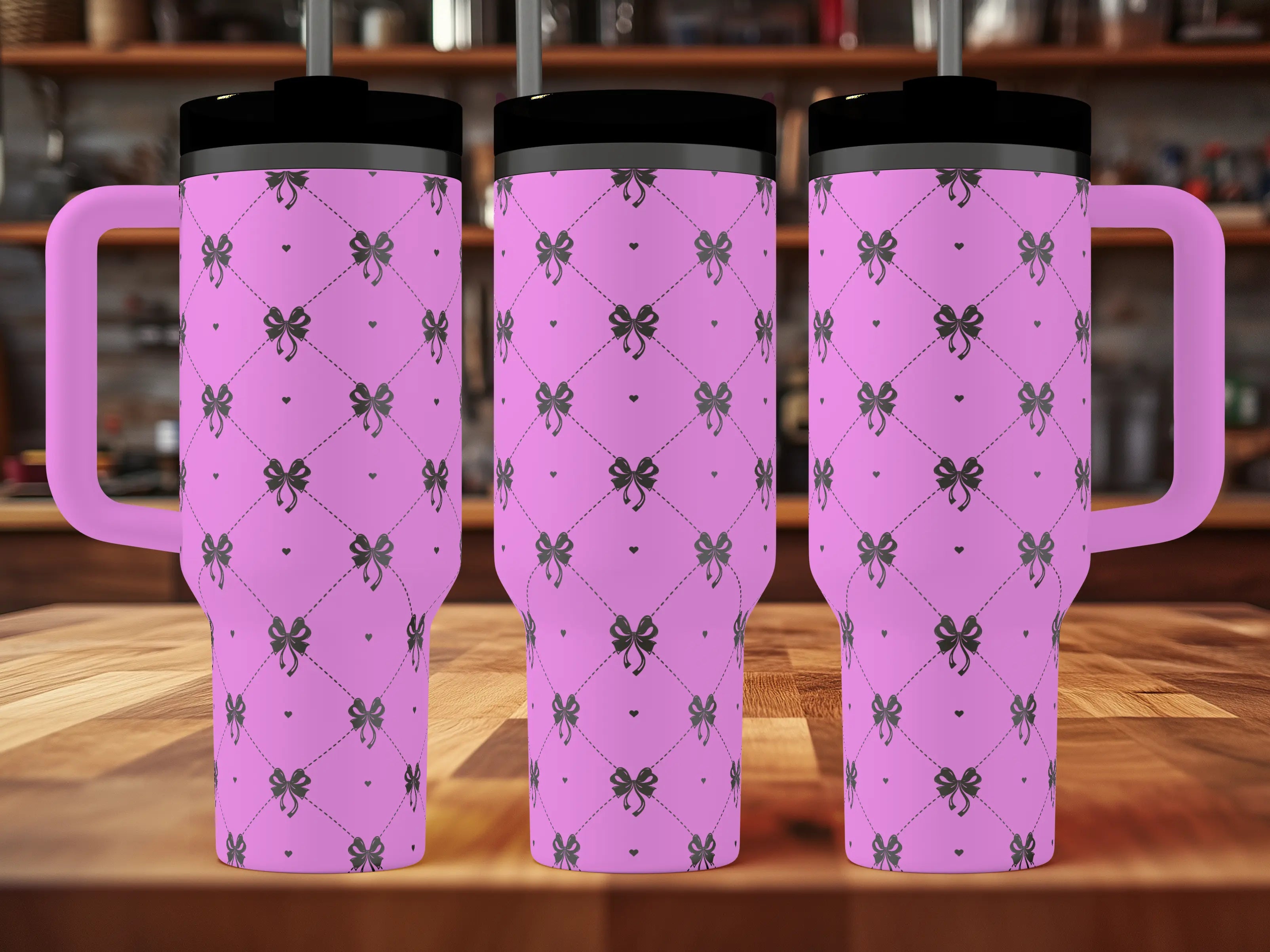 Bows and Hearts Tumbler | 40oz, 30oz, Stanleys, 20oz, 16oz, 14oz, 10oz 