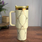 Bows and Ribbon Tumbler Cream to Copper 