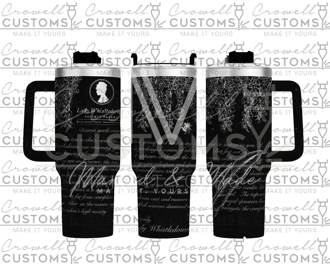 Bridgerton Lady Whistledown Quencher Tumbler (30oz, 40oz, + Stanleys)
