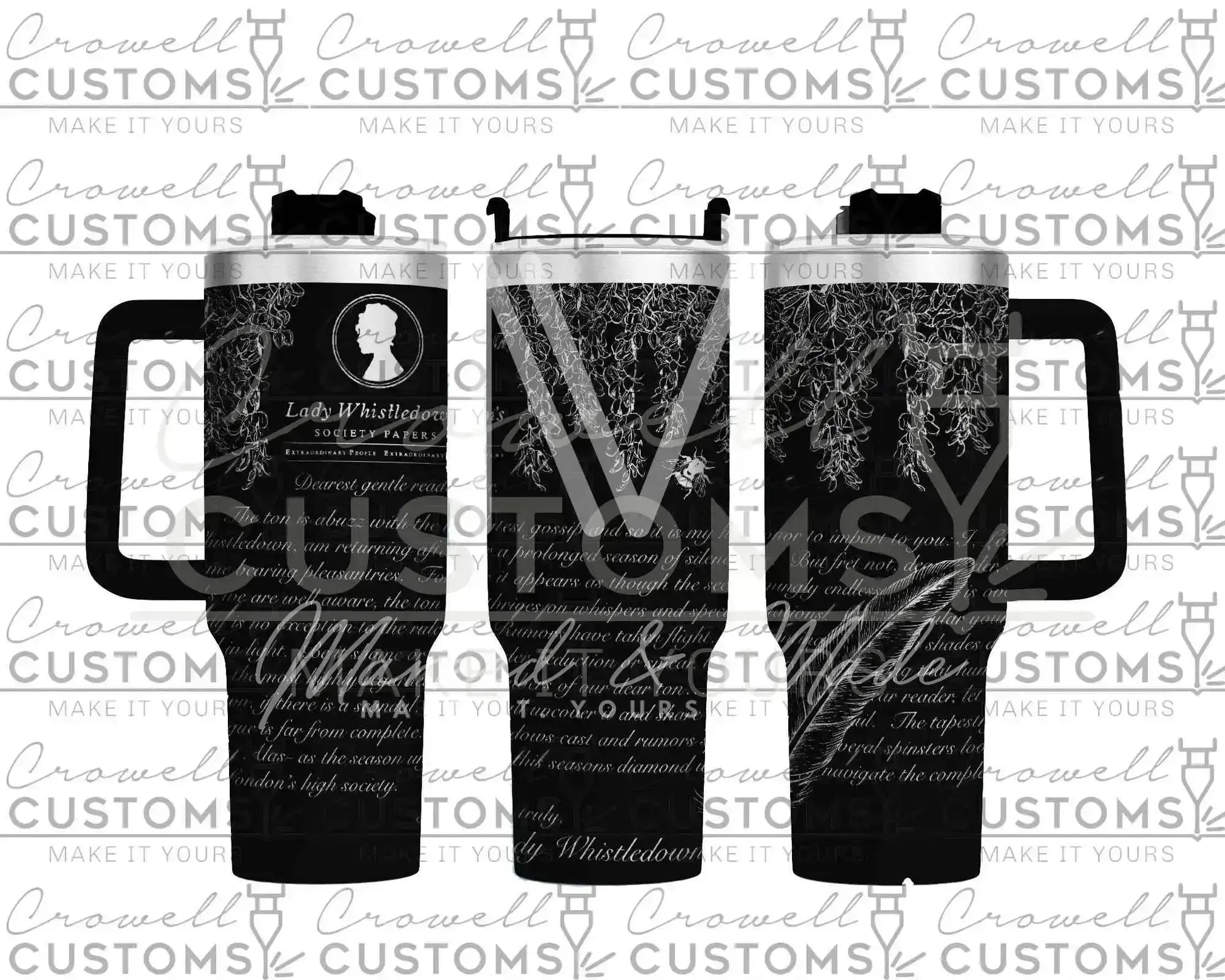 Bridgerton Lady Whistledown Quencher Tumbler (30oz, 40oz, + Stanleys)
