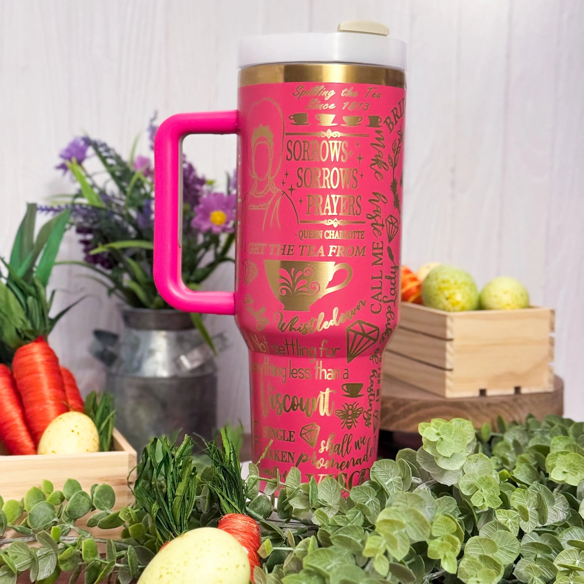 Bridgerton (Talk of the Ton) Tumbler Pink to Gold 40oz 