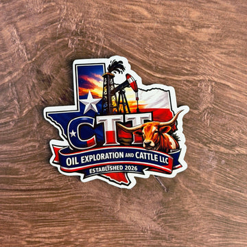 CTT Oil Exploration and Cattle LLC (v1) - Land Man | UV Printed Leather Hat Patch 