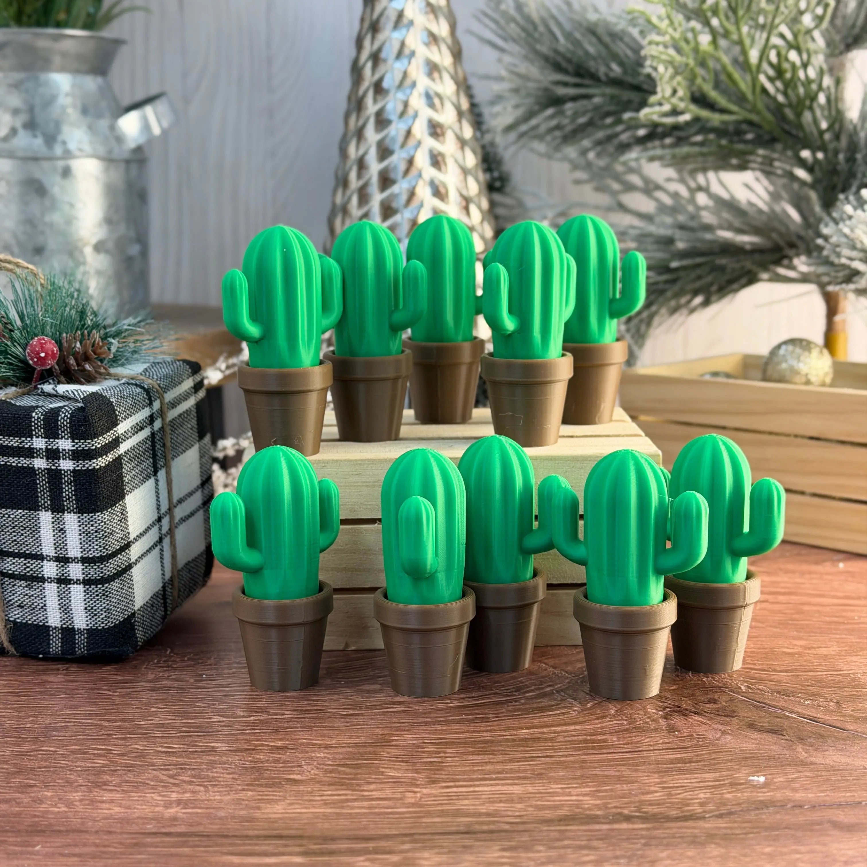 Cactus Fidget Clicker – 3D Printed Articulated Toy 