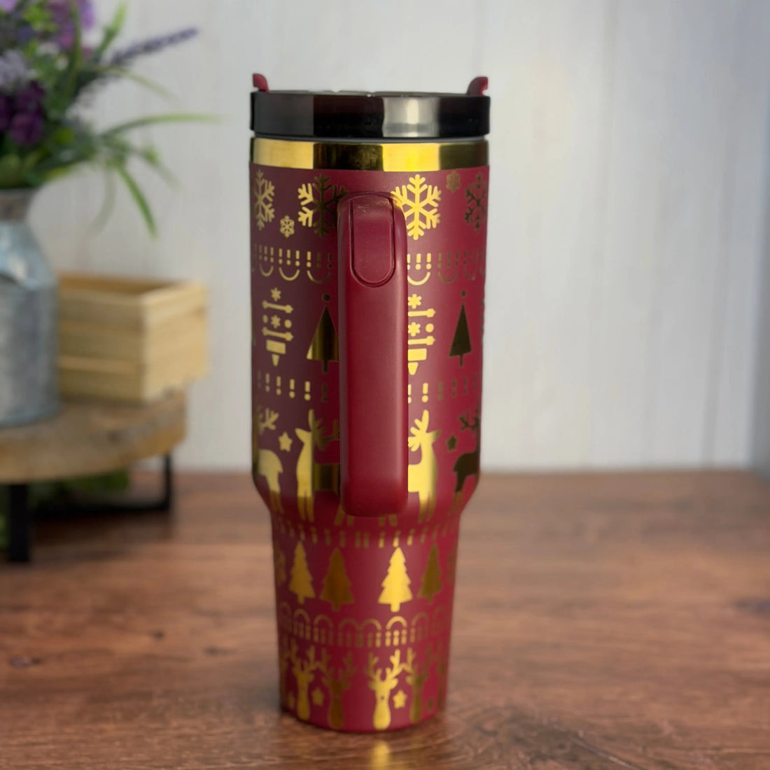 Christmas Sweater Tumbler Red to Gold 40 oz tumbler 