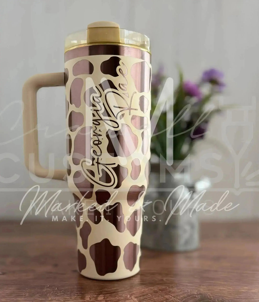 Cow Print Western  Quencher Tumbler (30oz, 40oz, + Stanleys)